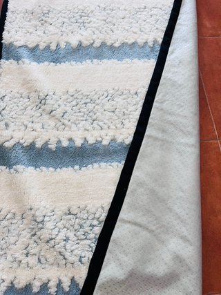 Tappeto per Corridoio a Strisce Grigio, Beige, Celeste 70/240