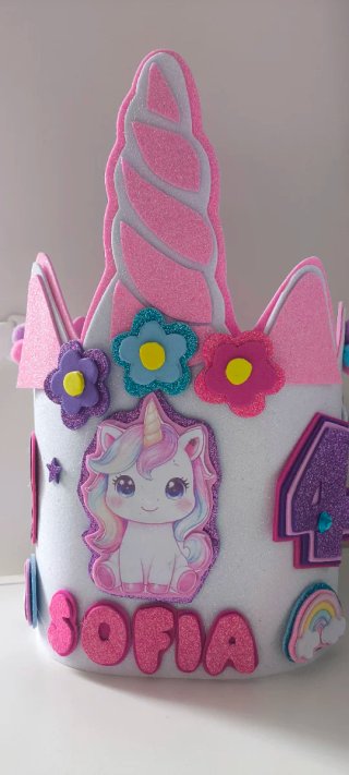 Corona y Varita Mágica Unicornio Personalizada