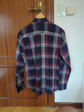 Camisa PRODUKT de vestir cuadros azul y rojo S