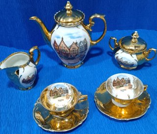 Juego café Bavaria 24K Gold vintage