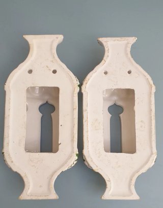 Pareja Apliques/Farolas, cerámica para pared