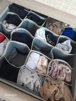 Organizador de cajones de tela gris