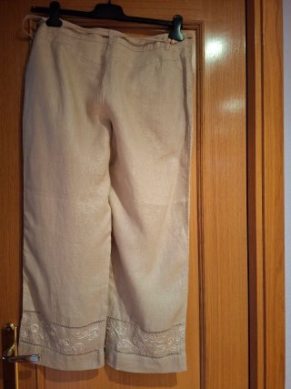 Conjunto Lino Mujer Beige 2 Piezas