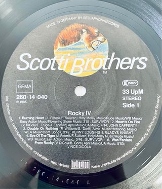 Rocky IV Banda Sonora Original en vinilo