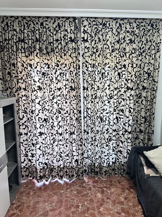 Cortinas Salón Beige y Negro