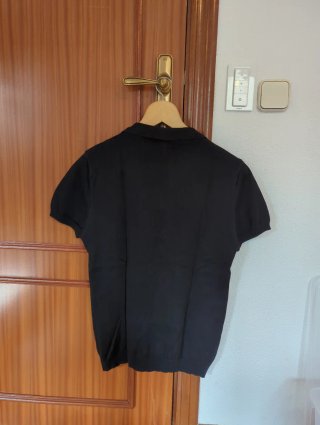 Polo Zara Manga Corta Negro Talla S