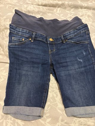 Shorts Vaqueros premamá H&M Talla L (Azul/Negro)
