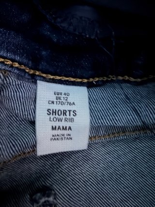Shorts Vaqueros premamá H&M Talla L (Azul/Negro)