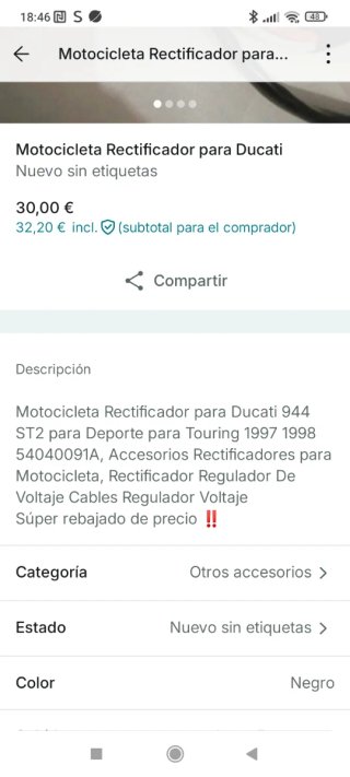 Rectificador Motocicleta Ducati