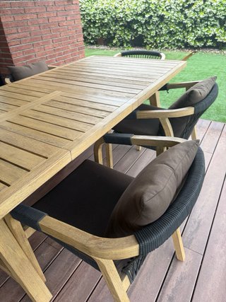 Mesa de jardín de madera extensible a 3 m