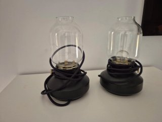 Lámparas de mesa Ikea cristal y negro