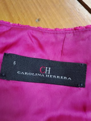 Vestido Carolina Herrera Rosa y Rojo