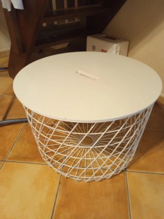 Mesa auxiliar redonda blanca Ikea