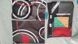 Funda Nórdica Diseño Círculos Negro, gris y rojo