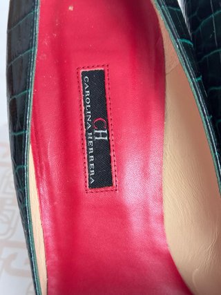 Zapatos Salón Carolina Herrera Verde Cocodrilo