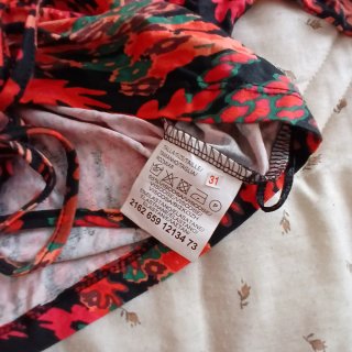 Top Inside floral fruncido manga larga talla S