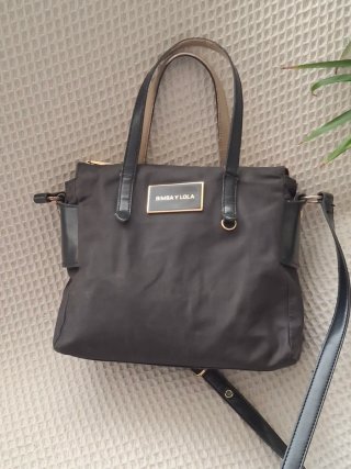 Bolso Bimba y Lola Negro  Ligero marrón oscuro