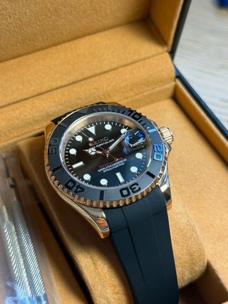 Seiko Mod Yacht Master Oro Rosa Negro