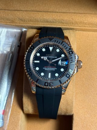 Seiko Mod Yacht Master Oro Rosa Negro