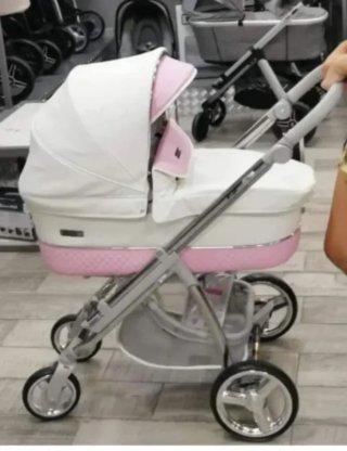 Carro Bebecar Blanco y Rosa