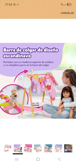 Perchero de ropa para Baby Born