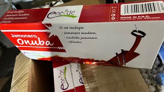 Jamonero Enecede con cuchillo y afilador