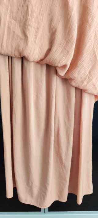 Falda larga naranja y rosa