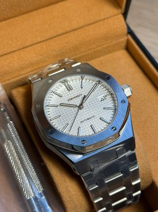 Seiko Mod Royal Oak 41mm Plata