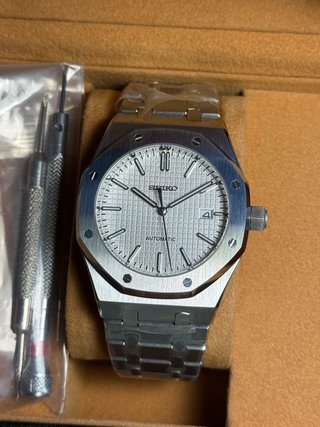 Seiko Mod Royal Oak 41mm Plata