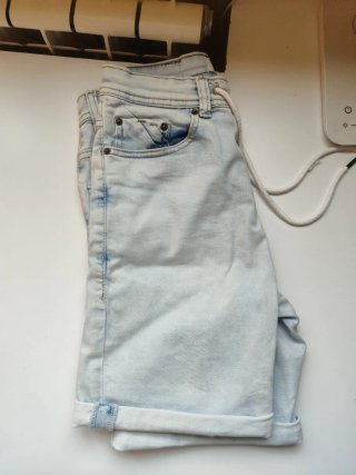 Pull&Bear Pantalón Corto Vaquero Azul Talla XS