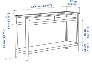 Consola Blanca Ikea cristal y madera