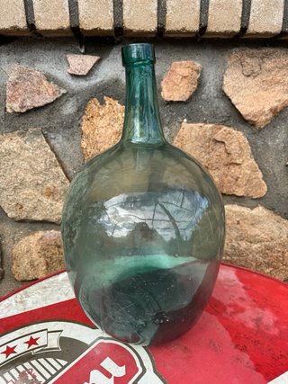 Damajuana Vintage Vidrio Verde