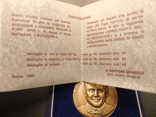 DISCOUNT! MEDAL FDC UNC BRONZE 1983 POPE WOJTYLA