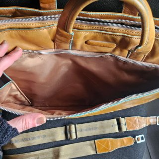 Bolso Piel Piquadro Portátil Marrón/Amarillo