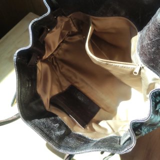 Bolso de piel auténtica cocodrilo. Marrón.