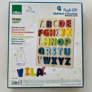 Puzzle de letras (abecedario) de madera natural