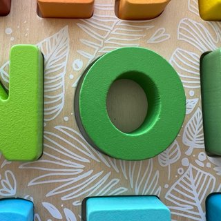 Puzzle de letras (abecedario) de madera natural