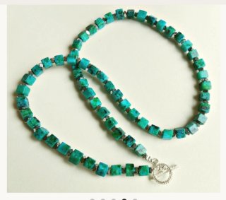 Collar Azurita y Plata de Ley