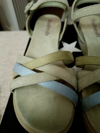 Sandalias Refresh ante azul y verde
