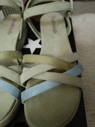 Sandalias Refresh ante azul y verde