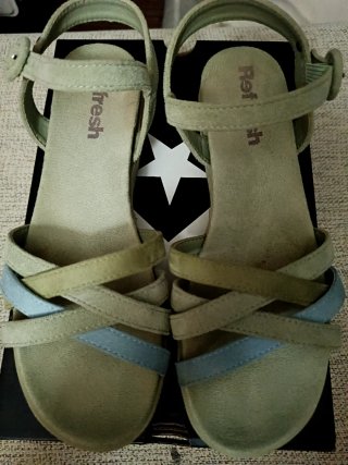 Sandalias Refresh ante azul y verde