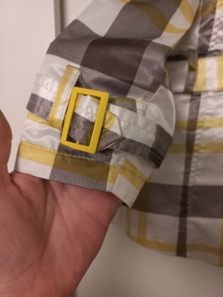 Gabardine infantil xadrez amarela,cinza e branca