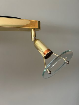 Lampada da soffitto dorata con 2 lampadine