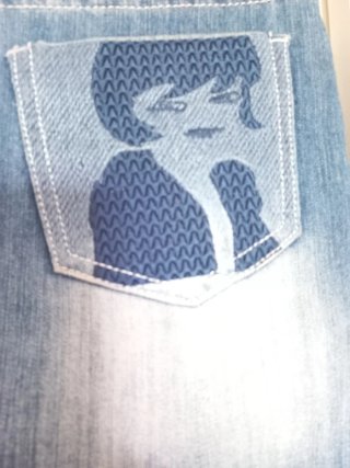 Mini saia de ganga azul Sem marca