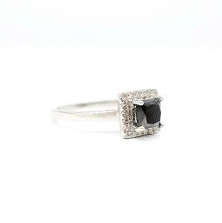 Anillo Platino y Diamantes Negros
