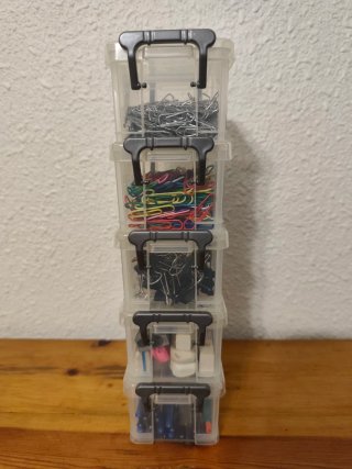 Lote 5 Cajas Plástico Apilables con Asa