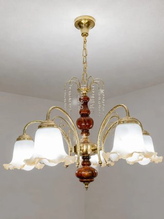 Lámpara de salón madera y metal