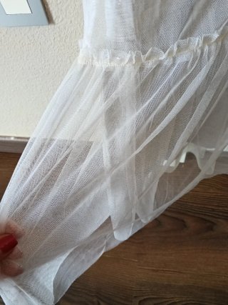 Vestido niña tul plateado