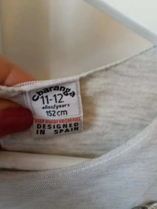 Vestido niña tul plateado