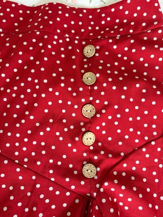Falda midi lunares roja
